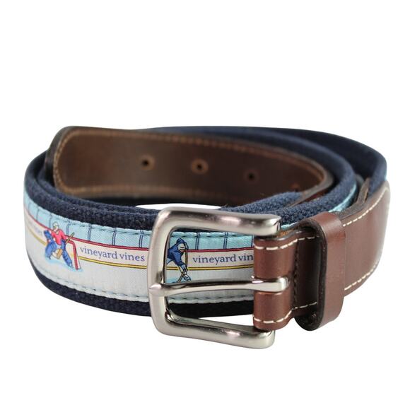 Vineyard Vines Hockey Player Belt Preppy Sports size 38 casual canvas - Picture 1 of 4